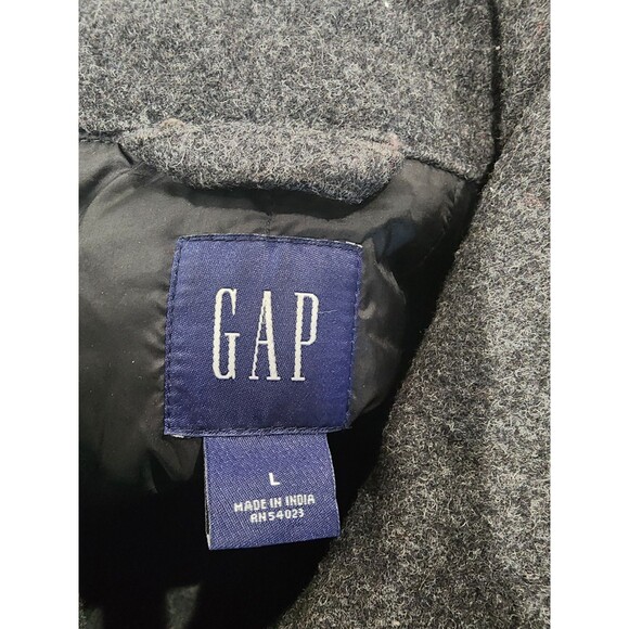 Vintage Gap Bomber Jacket Men’s Large Gray Wool Blend Full Zip Pockets Y2K - Picture 5 of 15